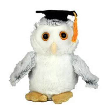 Ballagási plüss bagoly - 15 cm, fehér Ballagási plüss bagoly - 15 cm, fehér