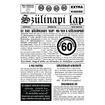60-as Számos Szülinapi Vicces Újság - 8 oldalas