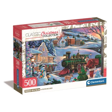 Karácsony Train 500 db-os Compact puzzle Clementoni
