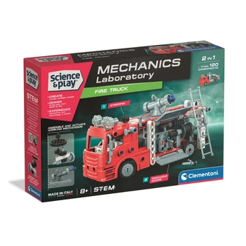 Tűzoltóautó Mechanics 2 az 1-ben építőjáték Clementoni