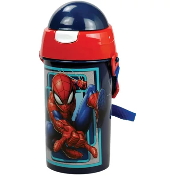 Pókember World műanyag szívószálas kulacs akasztóval 500 ml