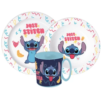Disney Lilo és Stitch, A csillagkutya Just étkészlet, micro műanyag szett bögrével 390 ml Disney Lilo és Stitch, A csillagkutya Just étkészlet, micro műanyag szett bögrével 390 ml