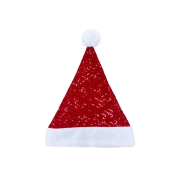 Mikulás Santa felnőtt sapka flitterekkel 30x42 cm Mikulás Santa felnőtt sapka flitterekkel 30x42 cm