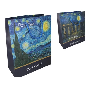 Ajándéktáska papír 40x30x15cm, Van Gogh:Csillagos éj/Csillagos éj a Rhone folyó felett, H.C.033-1821