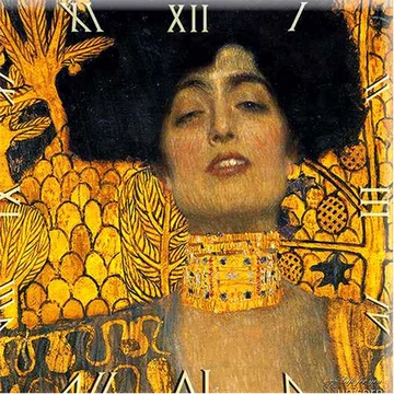 Üveg falióra 30x30cm,  Klimt: Judit , D.I.19-02