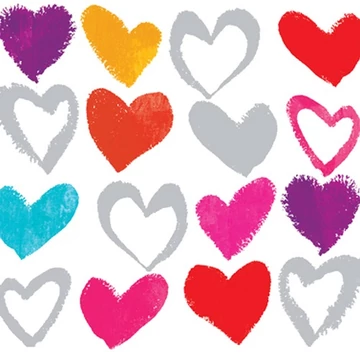 Paper Hearts white papírszalvéta 33x33cm,20db-os, PPD.C1331788