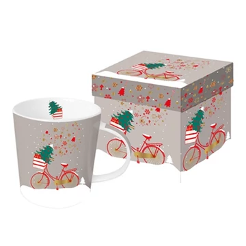 Porcelánbögre 0,35l,dobozban Xmas Bike, PPD.603471