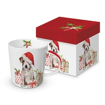 Porcelánbögre 0,4l dobozban, Christmas Pup, PPD.603810