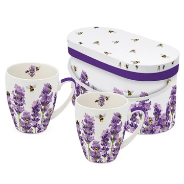 Porcelánbögre 0,35L dobozban 2db-os, Bees & Lavender , PPD.604683