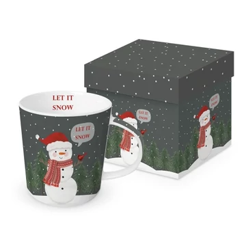 Porcelánbögre 0,35l, dobozban, Snowman in Grey, PPD.360302065