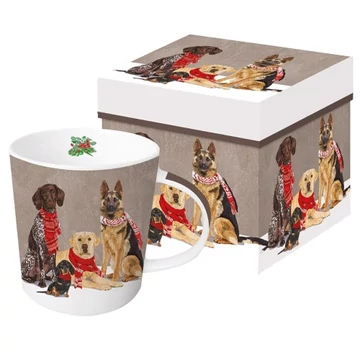 Porcelánbögre 0,35l, dobozban, Scarf Dogs, PPD.360302454