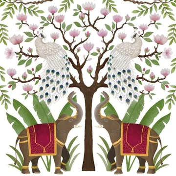 Elephants & Peacocks papírszalvéta 33x33cm, 20db-os, PPD.C133002566 Elephants & Peacocks papírszalvéta 33x33cm, 20db-os, PPD.C133002566