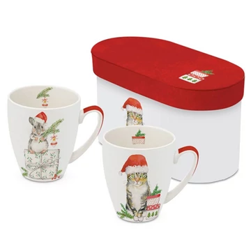 Porcelánbögre 0,35l dobozban,2db-os, Fridolin & Kitty, PPD.360102850