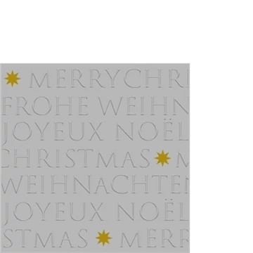 Christmas embossed silver dombornyomott papírszalvéta 25x25cm,20db-os, PPD.B325302863