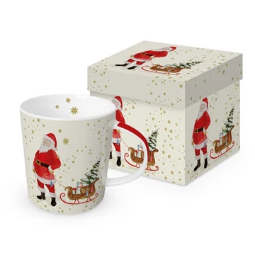 Porcelánbögre 0,4l dobozban, Snowflakes & Santa, PPD.360302842