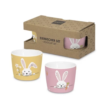 Porcelán tojástartó 2db-os szett dobozban 5,2cm, Hello & Easter, PPD.262402948