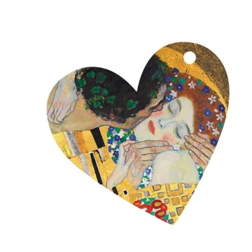 Ajándékkísérő kártya, papír,10db-os,szív,Klimt:The Kiss, FRI.11483
