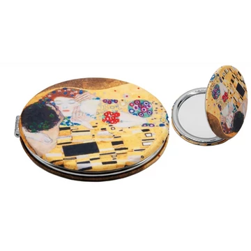 Textilbevonatú zsebtükör 7cm, nagyítós tükörrel, Klimt:The Kiss, FRI.12261 Textilbevonatú zsebtükör 7cm, nagyítós tükörrel, Klimt:The Kiss, FRI.12261
