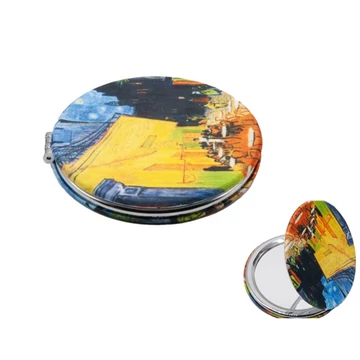 Textilbevonatú zsebtükör 7cm, nagyítós tükörrel, Van Gogh:Kávéház éjjel, FRI.12266 Textilbevonatú zsebtükör 7cm, nagyítós tükörrel, Van Gogh:Kávéház éjjel, FRI.12266