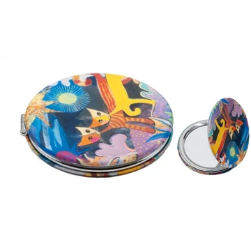 Textilbevonatú zsebtükör 7cm, nagyítós tükörrel, Rosina Wachtmeister: Wonderland, FRI.12272 Textilbevonatú zsebtükör 7cm, nagyítós tükörrel, Rosina Wachtmeister: Wonderland, FRI.12272