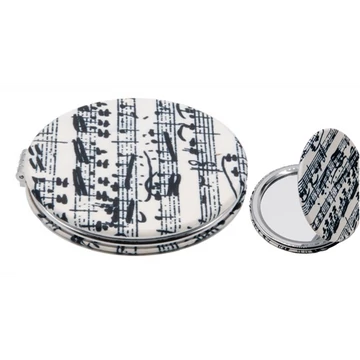 Textilbevonatú zsebtükör 7cm, nagyítós tükörrel, hangjegyes, FRI.12285 Textilbevonatú zsebtükör 7cm, nagyítós tükörrel, hangjegyes, FRI.12285