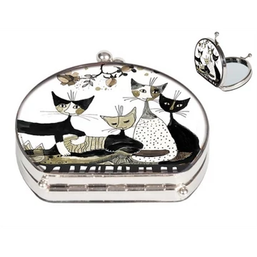 Zsebtükör nagyítós 7x7,5x2,5cm,textilbevonatú,Rosina Wachtmeister:Cats Sepia, FRI.12344 Zsebtükör nagyítós 7x7,5x2,5cm,textilbevonatú,Rosina Wachtmeister:Cats Sepia, FRI.12344