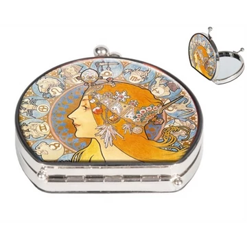 Zsebtükör nagyítós 7x7,5x2,5cm,textilbevonatú,Mucha:Zodiak, FRI.12351 Zsebtükör nagyítós 7x7,5x2,5cm,textilbevonatú,Mucha:Zodiak, FRI.12351