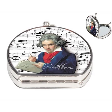 Zsebtükör nagyítós 7x7,5x2,5cm,textilbevonatú,Beethoven, FRI.12374