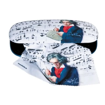 Szemüvegtok textilbevonatú  törlőkendővel,16x4x6,5cm, Beethoven, FRI.12534