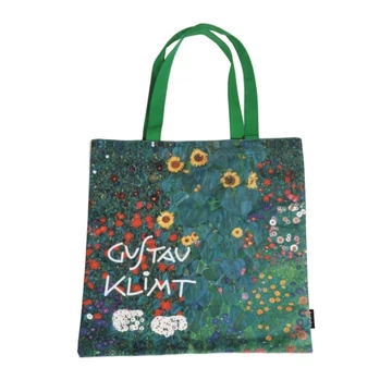 Textil bevásárlótáska 38x40cm, polyester, Klimt:Kert napraforgókkal, FRI.12711