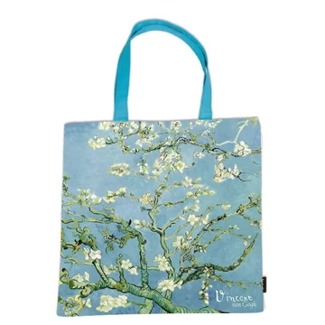 Textil bevásárlótáska 38x40cm, polyester, Van Gogh: Mandulavirágzás, FRI.12718