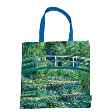 Textil bevásárlótáska 38x40cm, polyester, Monet: Híd a tavirózsák felett, FRI.12736