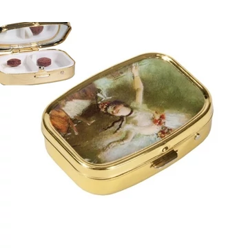 Gyógyszeres fémdoboz 2 fakkos, 5,1x1,8x3,6cm,Degas:The Star, FRI.18251