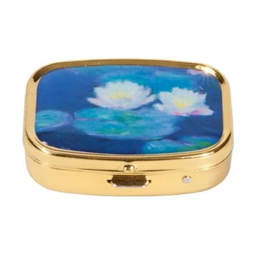 Gyógyszeres fémdoboz 2 fakkos, 5,1x1,8x3,6cm Monet:Seerosen, FRI.18256