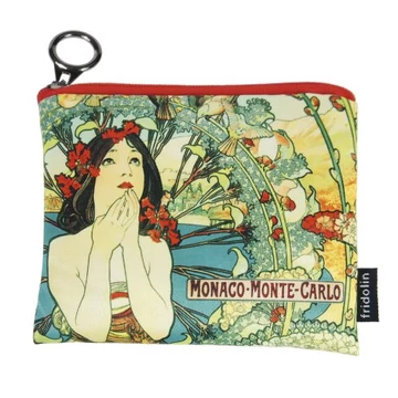 Mini pénztárca, polyester,12x1,5x10cm,Mucha:Monte Carlo, FRI.19276