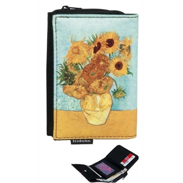 Pénztárca 9x3x12,5cm, polyester,Van Gogh:Napraforgók, FRI.19567