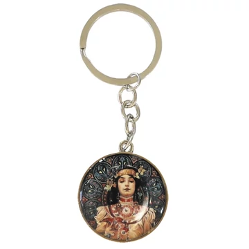 Kulcstartó fémkarika egyoldalas, Mucha:Sarah, FRI.19623