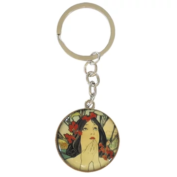 Kulcstartó fémkarika egyoldalas, Mucha:Monaco, FRI.19624