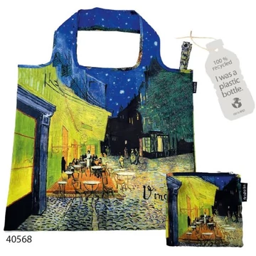 ECO bevásárló táska újrahasznosított műanyag palackból,48x60cm,összehajtva:15x12cm,Van Gogh:Kávéház éjjel, FRI.40568