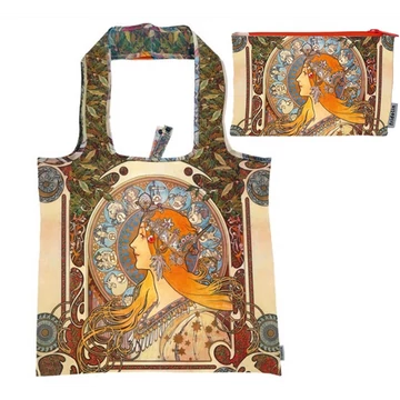 ECO bevásárló táska újrahasznosított műanyag palackból,48x60cm,összehajtva:15x12cm, Mucha, FRI.40593