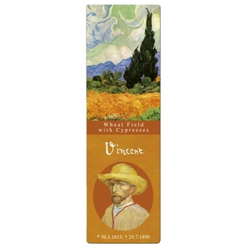 Könyvjelző 5x16cm, Van Gogh:Búzamező ciprusokkal, FRI.67454