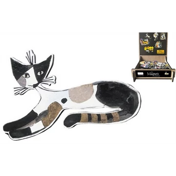 Hűtőmágnes (MDF lap) 5,5x3,5cm,Rosina Wachtmeister:Cat Sepia,Einzelkatze, FRI.67918