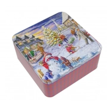 Konyhai fémdoboz 187x187x80mm, Weihnachtsmarkt, GAW.3394/002