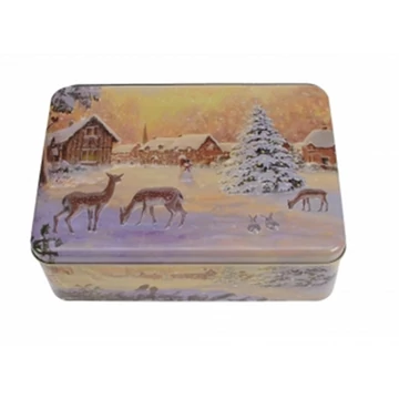 Konyhai fémdoboz dombornyomott 223x167x70mm, Winter Nostalgia, GAW.3298/019