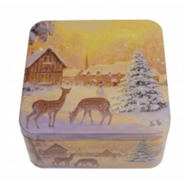 Konyhai fémdoboz 150x150x75mm, Winter Nostalgia, GAW.3433/019