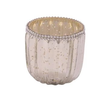 Antik ezüstös színű mécsestartó gyöngyös szegéllel, 7x7cm, Geh.22202305 Antik ezüstös színű mécsestartó gyöngyös szegéllel, 7x7cm, Geh.22202305