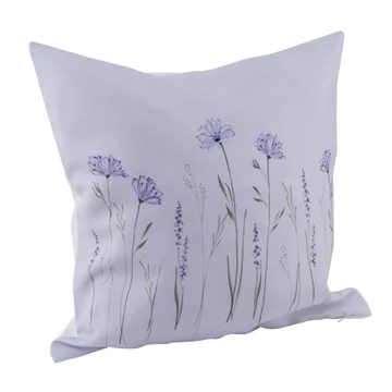 Párna töltelékkel, lila virágos, 45x45cm, polyester, Geh.12303260