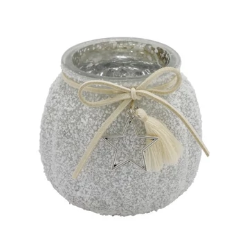 Havas üveg mécsestartó csillagdísszel, 8x8x7cm, Geh.22302318 Havas üveg mécsestartó csillagdísszel, 8x8x7cm, Geh.22302318