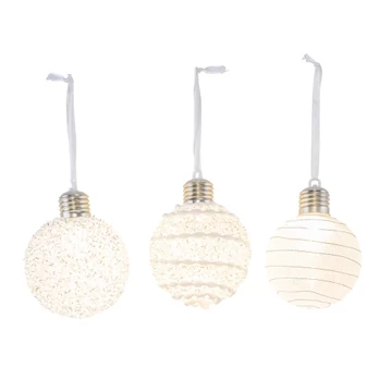 LED-es hógolyó függődísz, 8x8x11cm, műanyag, Geh.22503054