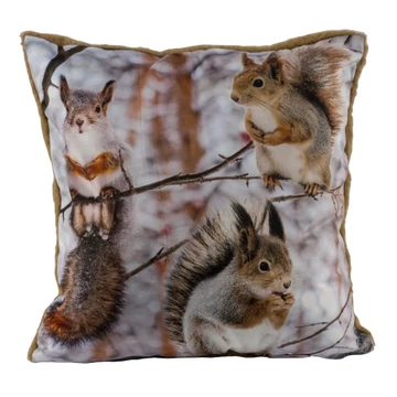 Párna töltelékkel 45x45cm, polyester, mókusos, Geh.22506163